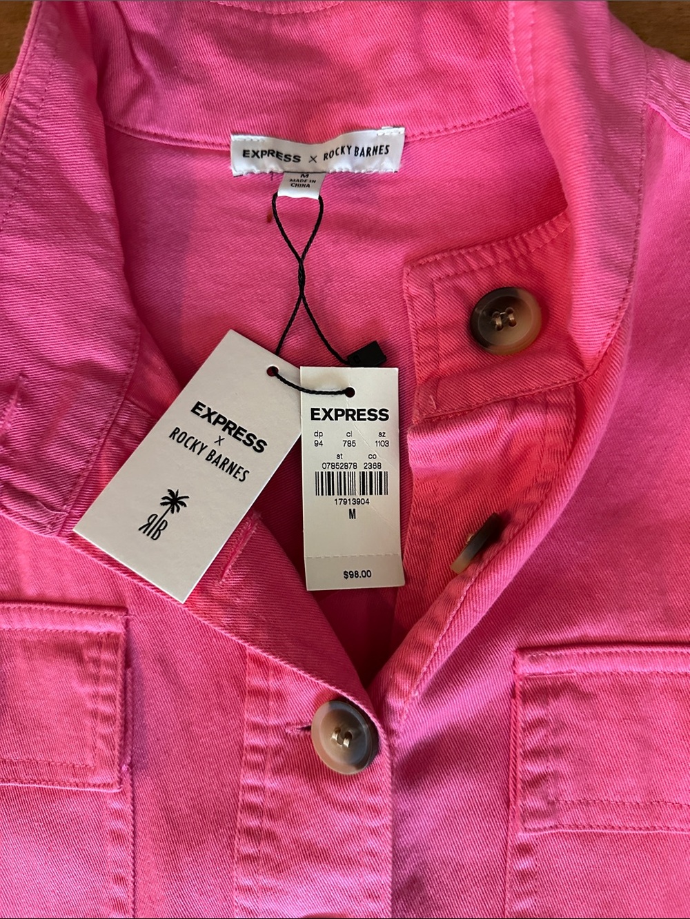NWT Express x Rocky Barnes  Pink Utility Romper Long Sleeve Belted Size Medium - Picture 10 of 11